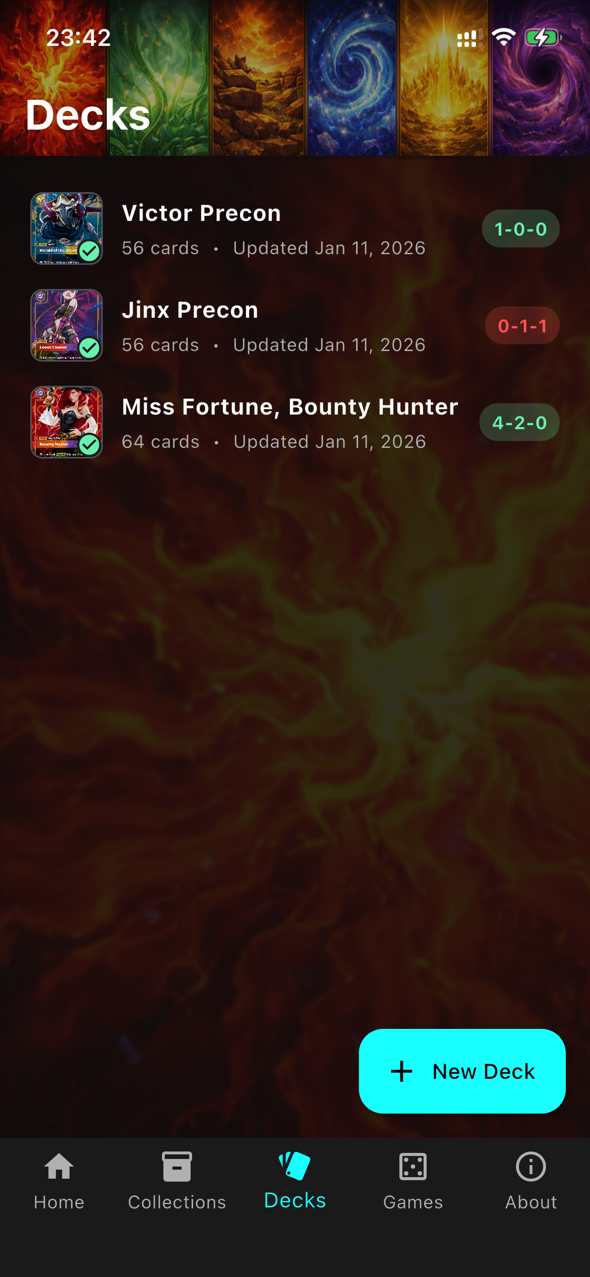 Deck collections view