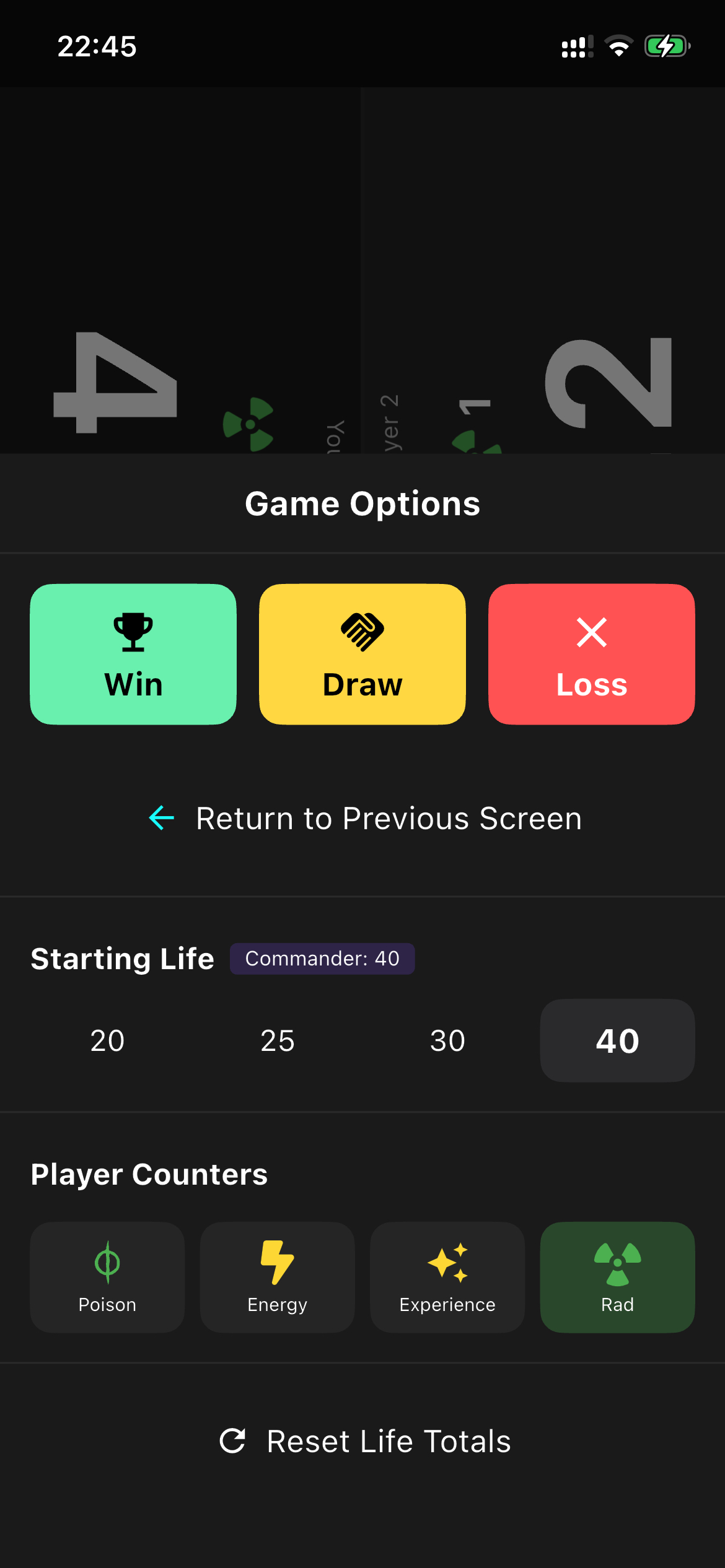 Commander damage tracking